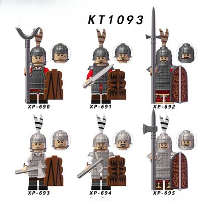 KT1093 Han Dynasty Empire Ancient War Soldiers Figure Accessories Helmet Armor Building Blocks Toys for Children Gift