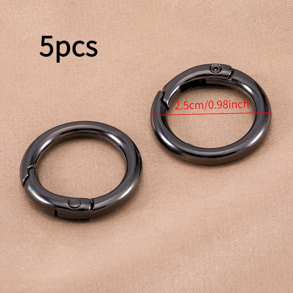 

5 Spring O-Ring Alloy Circular Snap Trigger Spring O-Ring Snap Ring Keychain for Bags and Handbags DIY Crafts