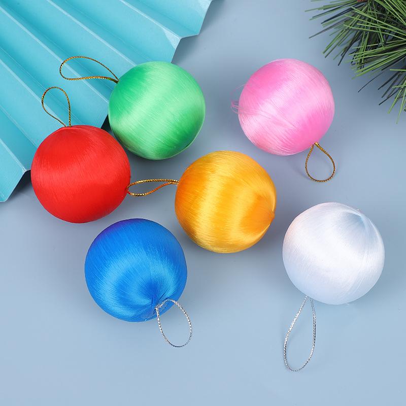 120/6pcs Wire Wrapping Christmas Balls 3/4/5/6cm Color Foam New Year Xmas Tree Hanging Pendants Ball Party Ornaments Home Decor