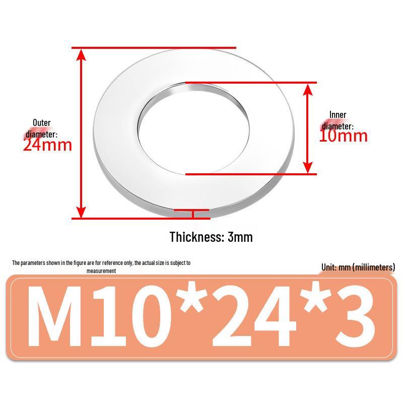 Jin Juntai Thick & Thin Stainless Steel Flat Washer, Round M10-M36