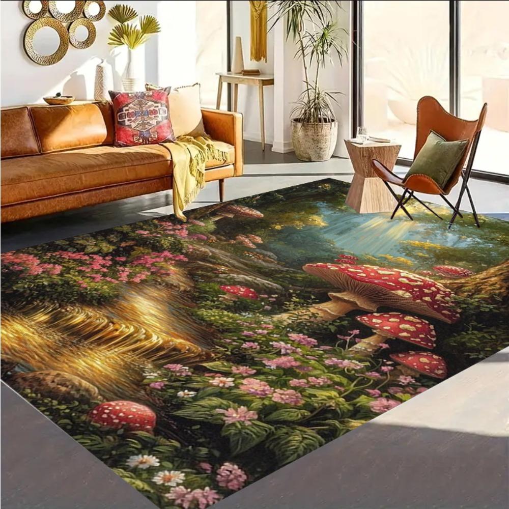 Forest Carpet Mat Rug Home Decoration Living Room Floor Rug Nature Flower Pattern Butterfly Design Indoor Area Rug Carpet