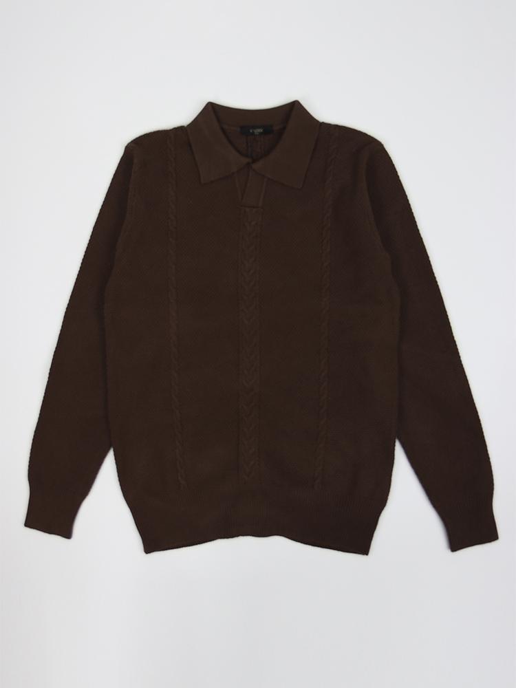 Icaruk V-Collar Neck Cable Knit Long Sleeve Knit Nit135 Note/S(95)