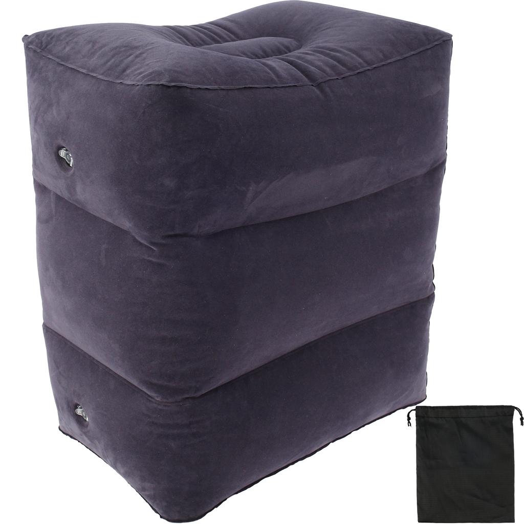 Inflatable Footrest Pillow Portable Travel Foot Pad 3 Layer Height Adjustable Airplane Train Car Bus Kids Bed Foot Rest Pad