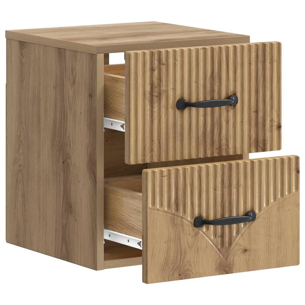 Wall Mounted Nightstand 2 pcs Artisan Oak 34.5 x 33 x 40 cm