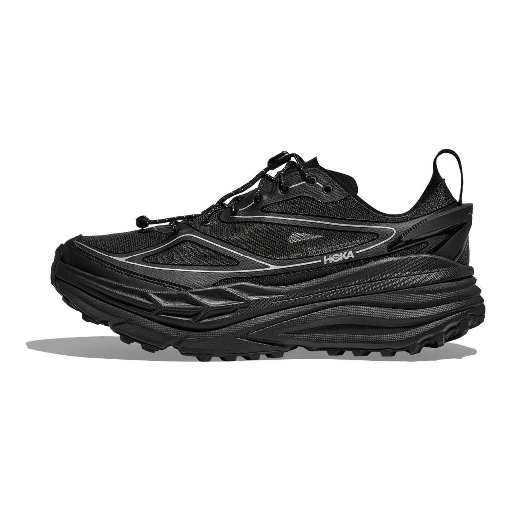 HOKA ONE ONE Stinson One7 Trail Running Shoes Unisex Black Silver 1168931-BKSV