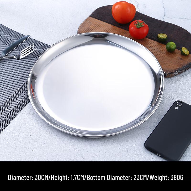 Stainless Steel Korean Style Round Plate Set