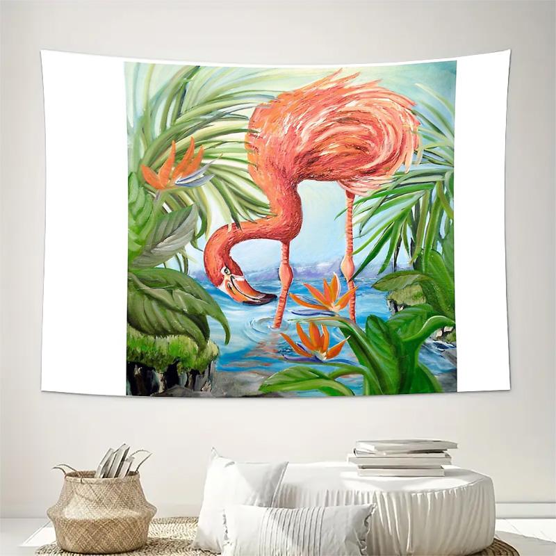 Flamingo Wall Tapestry Nature Ocean Beach Sunset Aesthetic Room Decor Backdrop Living Room Bedroom Home Decoration Wall Hanging