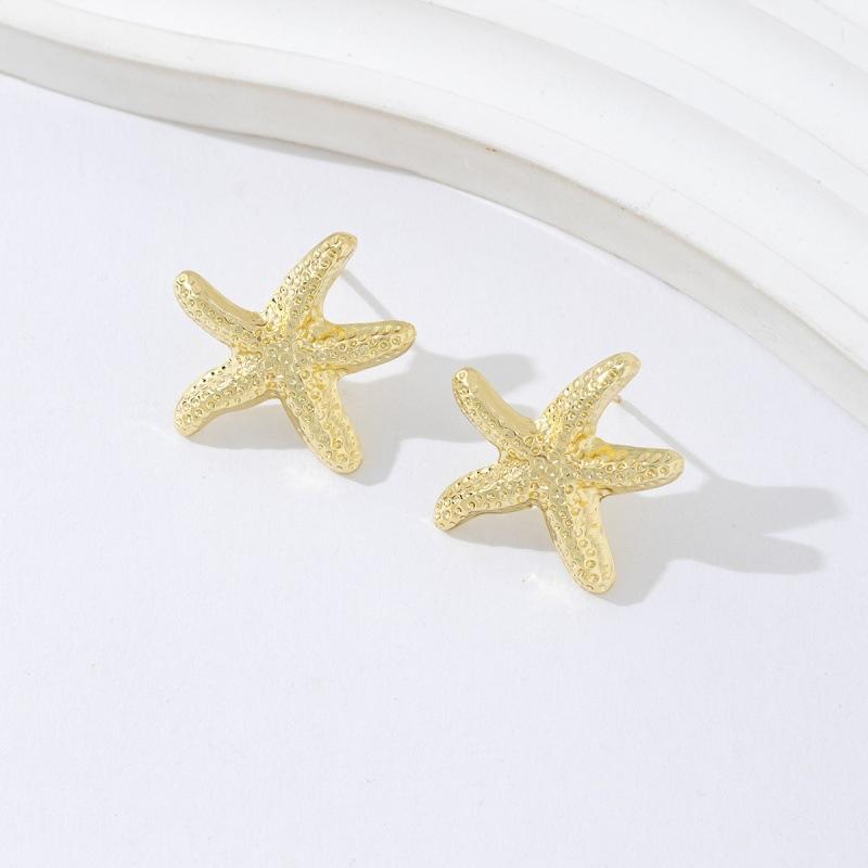 Modne kolczyki z rozgwiazdą w stylu kurortu plażowego Proste kolczyki w kształcie gwiazdy z designem podkreślającym temperament