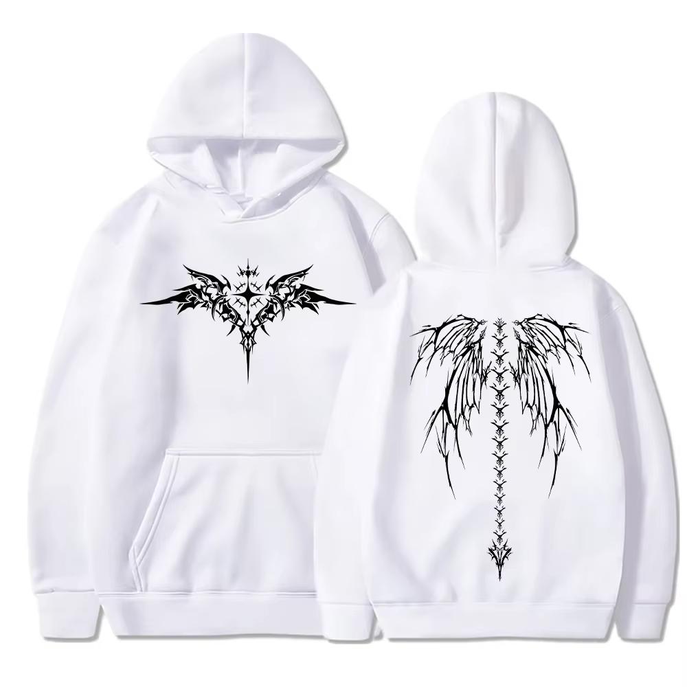 2025 popular wing print hoodie men's long sleeved fashionable sportswear unisex fashionable new street clothing casual