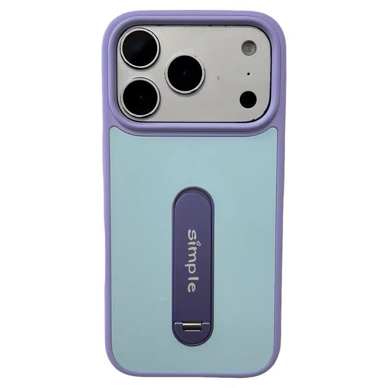 Premium Candy Two-Tone Magnetic Case for iPhone 17 pro Max with 360° Rotatable Stand Metal Ring Shockproof Protection iPhone17 Pro фиолетовый