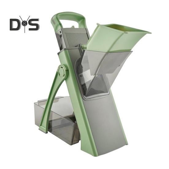 

Овощерезка с регулируемой толщиной, измельчитель лука из нержавеющей стали, измельчитель томатов, многофункциональный кухонный измельчитель фруктов зелёный