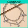 Elegant Angel Cross Necklace For Women Featuring Stylish Double Layer Design In Alloy