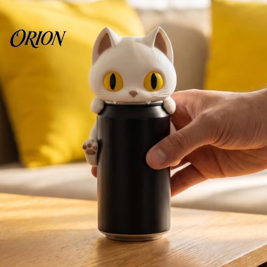 Vampire Cat Drink Stand 3D Printed Bat Can Holder, Funny Cartoon Beverage Organizer for Desk Standard Soda Cans, Halloween Desktop Decor, Novelty