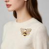 Sparkling Rhinestone Bee Brooch Faux Pearl Gold Plated Vintage Scarf Pin for Women Outdoor Picnic Wear Gift for Friend