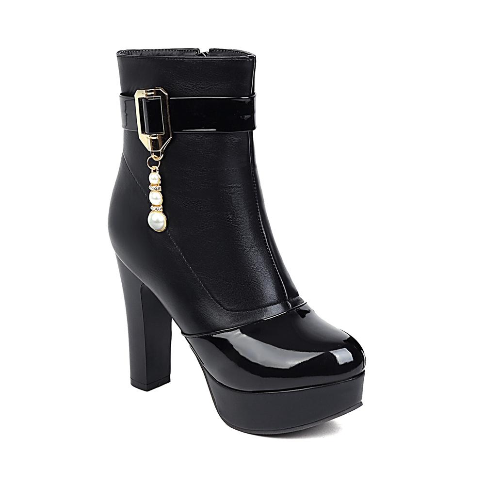 

Модные черные женские ботильоны на платформе, роскошные, с кристаллами, на высоком каблуке, короткие ботинки, женская обувь на осень-зиму, сексуальная женская обувь, большой размер 45 41 чёрный