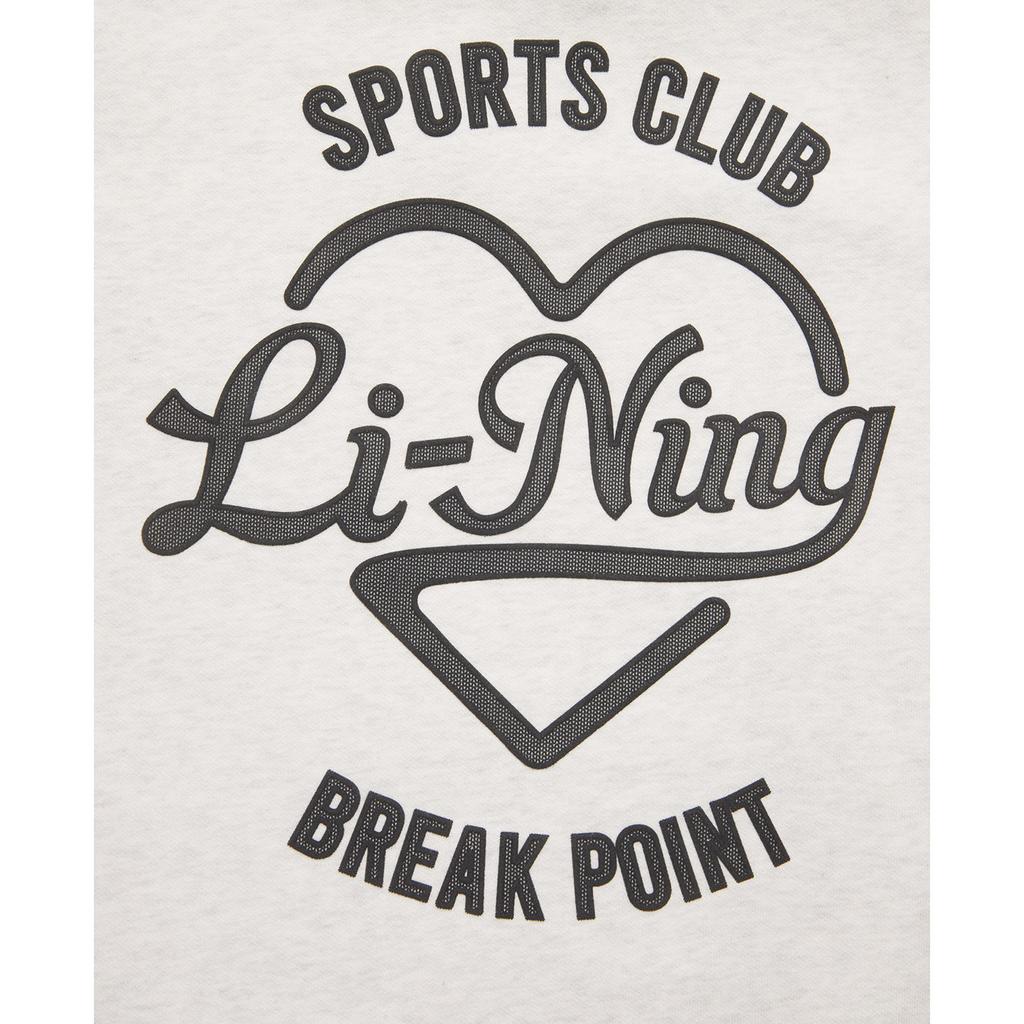 Li Ning Sports Lifestyle Series Letter Loose Hooded Warm Fleece Pullover Long Sleeve Sweatshirt Women Sweatshirt Light-Floral-Gray AWDU452-7