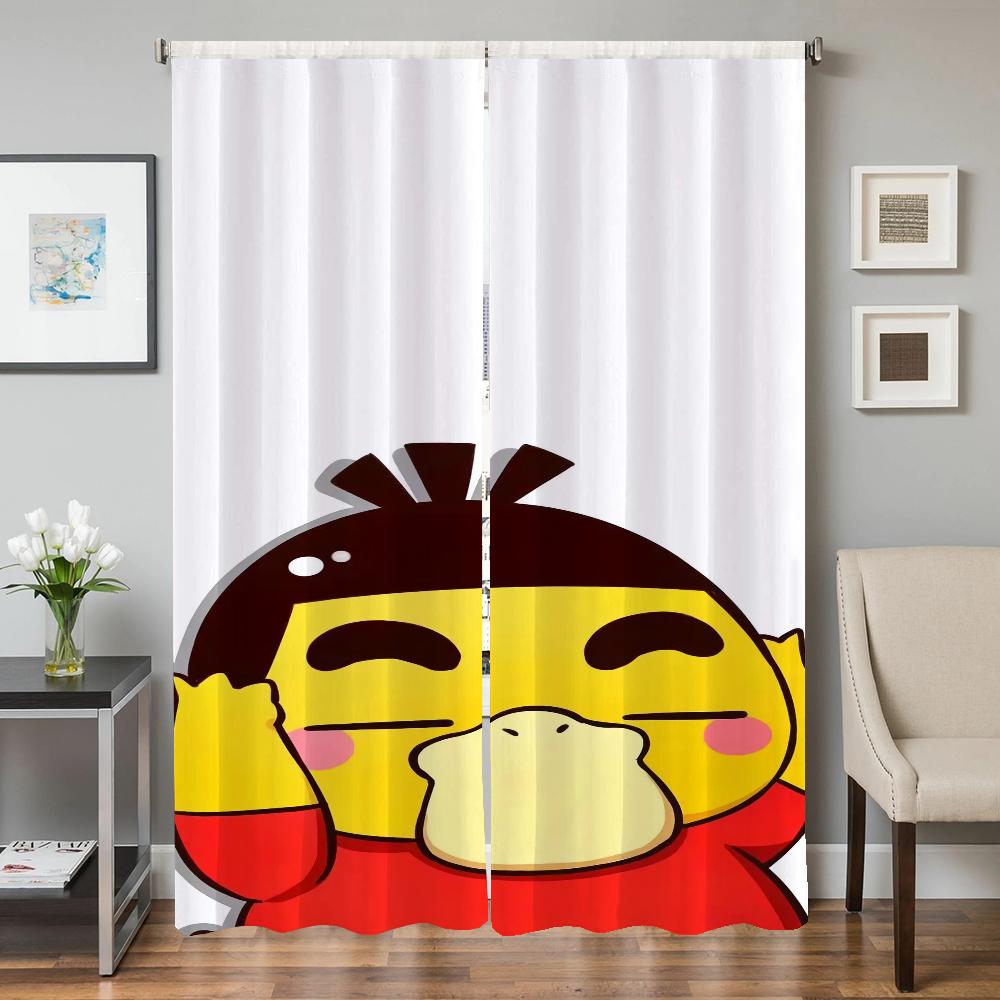 Heiminterieur Küchenvorhänge für Wohnzimmer 2 Stück Verdunklungsvorhänge Türvorhang P-psyduck Raumteiler Schlafzimmerdekoration