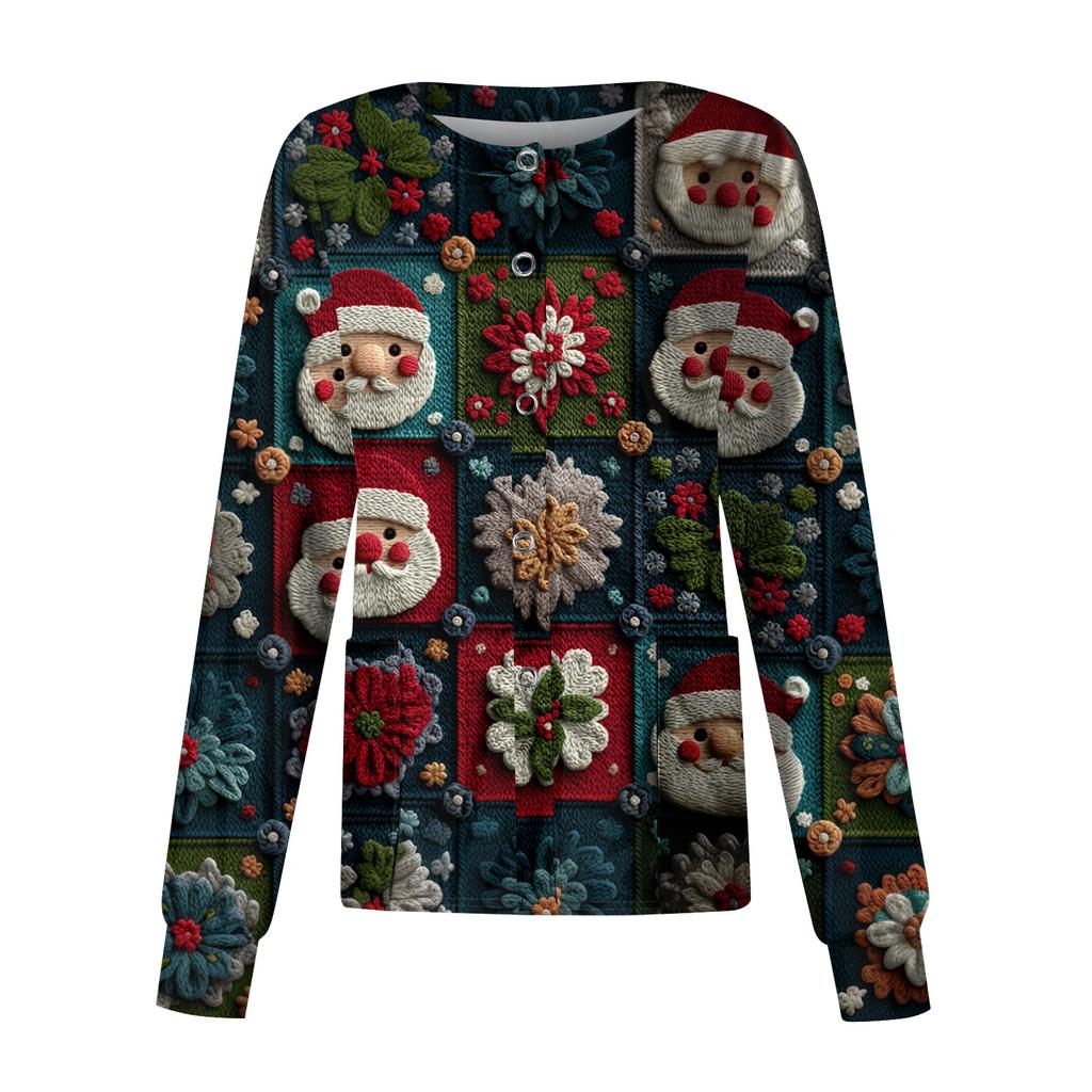 Women's Casual Long Sleeve Single Breasted  Printed Dry-nurse Top
