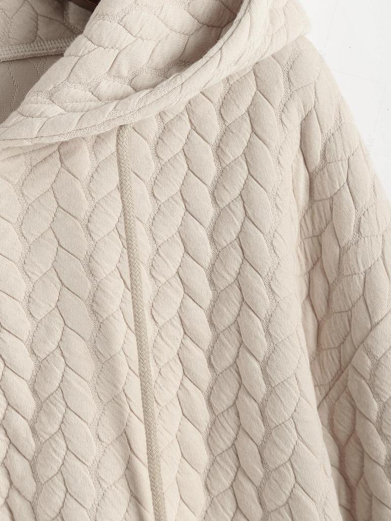 ZAFUL Damenjacke mit Jacquardstruktur, Reißverschluss, überschnittenen Schultern, schmale Passform, kurze Kapuzenjacke