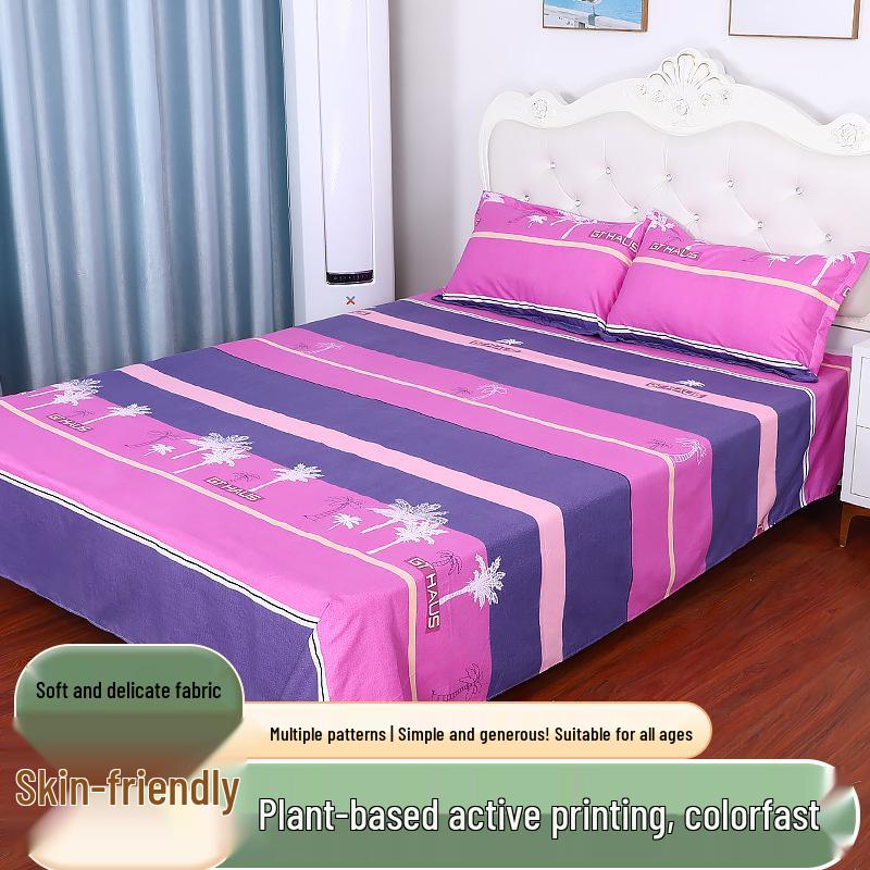 Cotton Dormitory Bedding Set: 3-Piece Quilt Cover and Single Sheet for Student Single Bed.