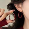 Ancola Red Slimming Retro Minimalist Stud Earrings - Fall/Winter Collection 