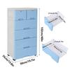 6pcs Drawers PP Rectangle Storage Cabinet Home Furniture with 4 Bottom Wheels,Two Small Drawers with Locks Simple Elegant Design