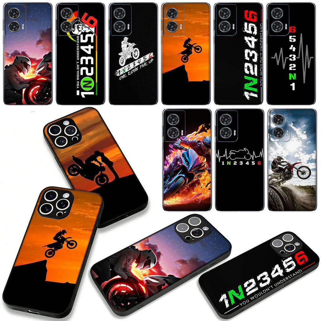1N23456 Motorcycle Motorbike Cycling Case for Motorola Moto G04 G13 G14 g45 G23 G32 G34 G35 G64 G82 G84 G53 G60 G72 E14 E15 E13
