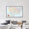 Frameless Wall Hanging Decor,Geographical Tool,Tourism/education Tools,Map of The United States (Chinese Language)