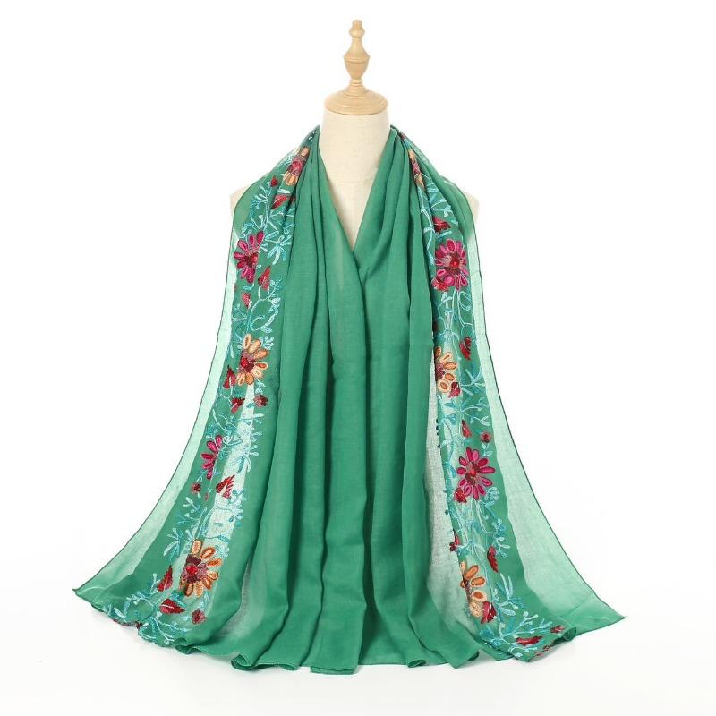 Womens Ethnic Style Embroidered Summer Sun Protection Shawl Scarf