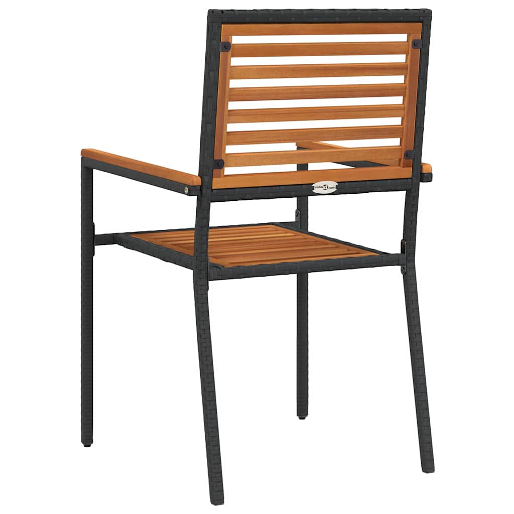 Garden Stackable Chairs 4 Pcs Brown and Black 54 X 56 X 90 Cm