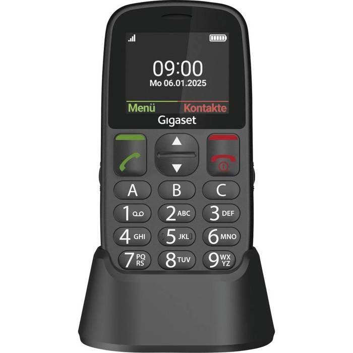 Gigaset GL395 Mobiltelefon SOS-knapp, beskyttet mot vannsprut, beskyttet mot støv svart