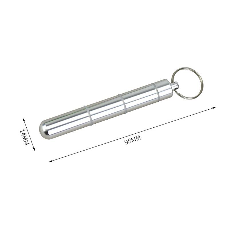 Buy Portable Mini Pill Bottle Keychain Aluminum Container Waterproof