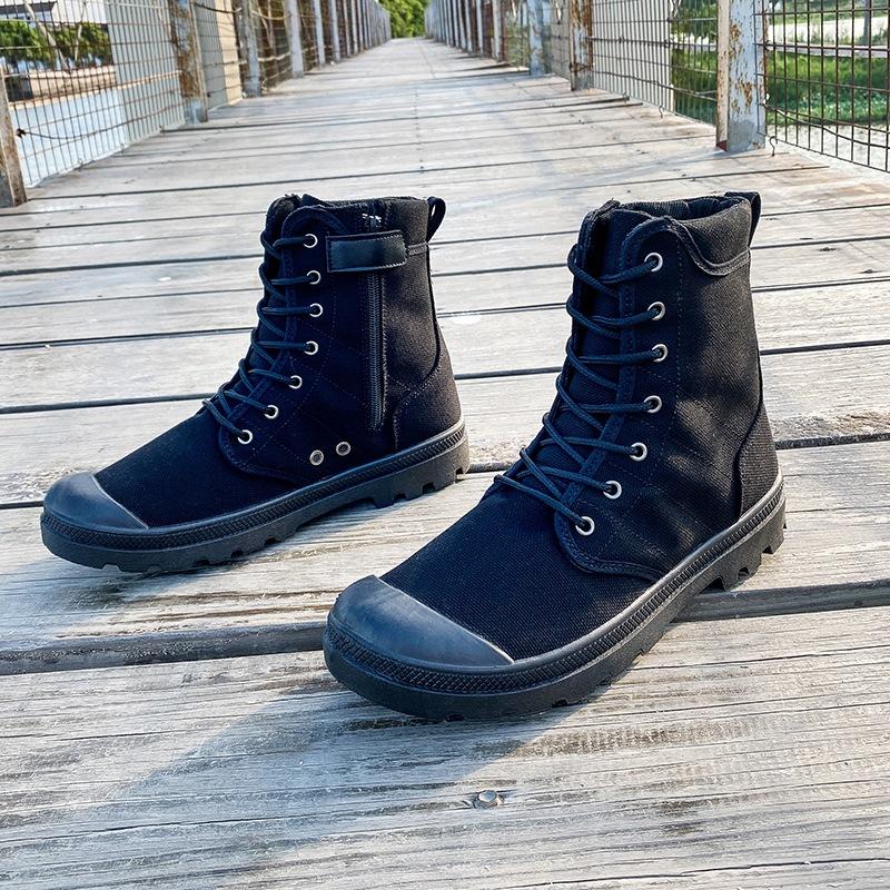 

Мужские парусиновые сапоги на молнии, повседневная обувь с высоким верхом, мужская обувь на платформе для джунглей, повседневные ботинки для походов на открытом воздухе для мужчин, 2024, парусиновые кроссовки 45