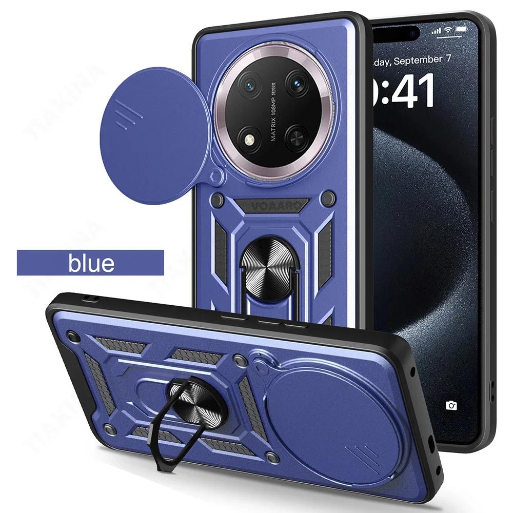 Slide Lens Armor Funda for Realme C61 4G India Case Magnetic Ring Stand Holder Cover for Realme Note 60 Narzo N61 4G Global Case