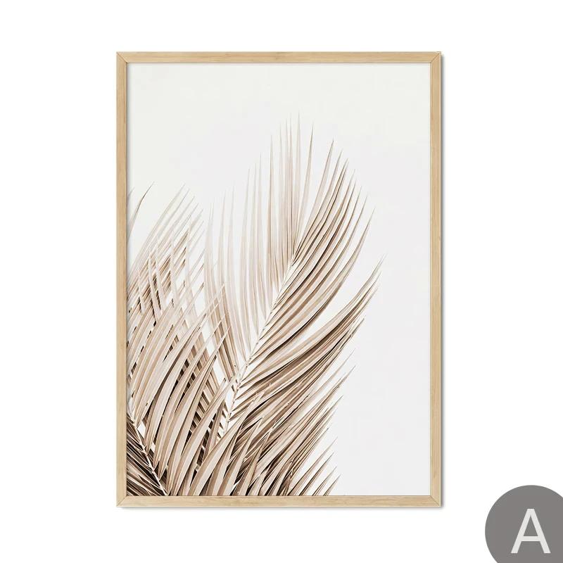 

Beige Beach Girl Shell Nordic Poster, Canvas Wall Art Print, Landscape Leaf, Reed Decor, Elegant Pictures for Living Room 21X30cm No Frame