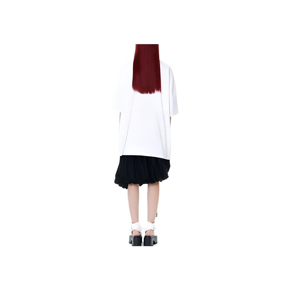 We11done Ss22 Star Pattern Printed Rhinestone Logo Short Sleeve T-Shirt Unisex Tops White WD-TT1-22-626-U-WH