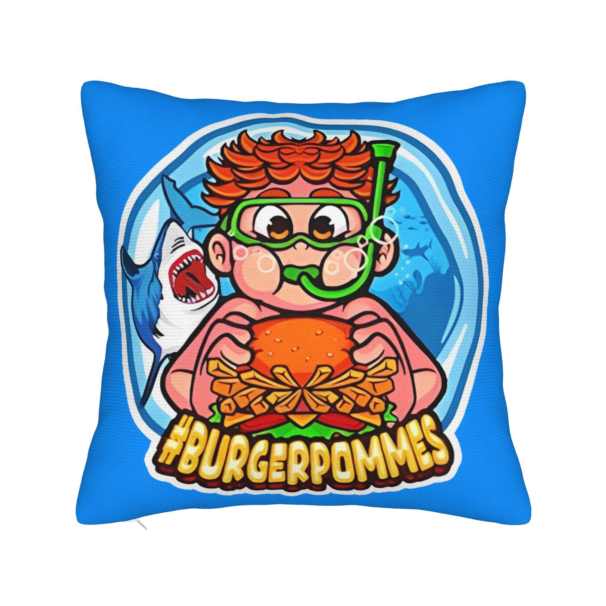 

Lukasbs Lukas Icrimax Burgerpomms Pillow Case Square Pillow Cover Fashion Pillowcases For Sofa Couch Bed Living Room 16x16Inch