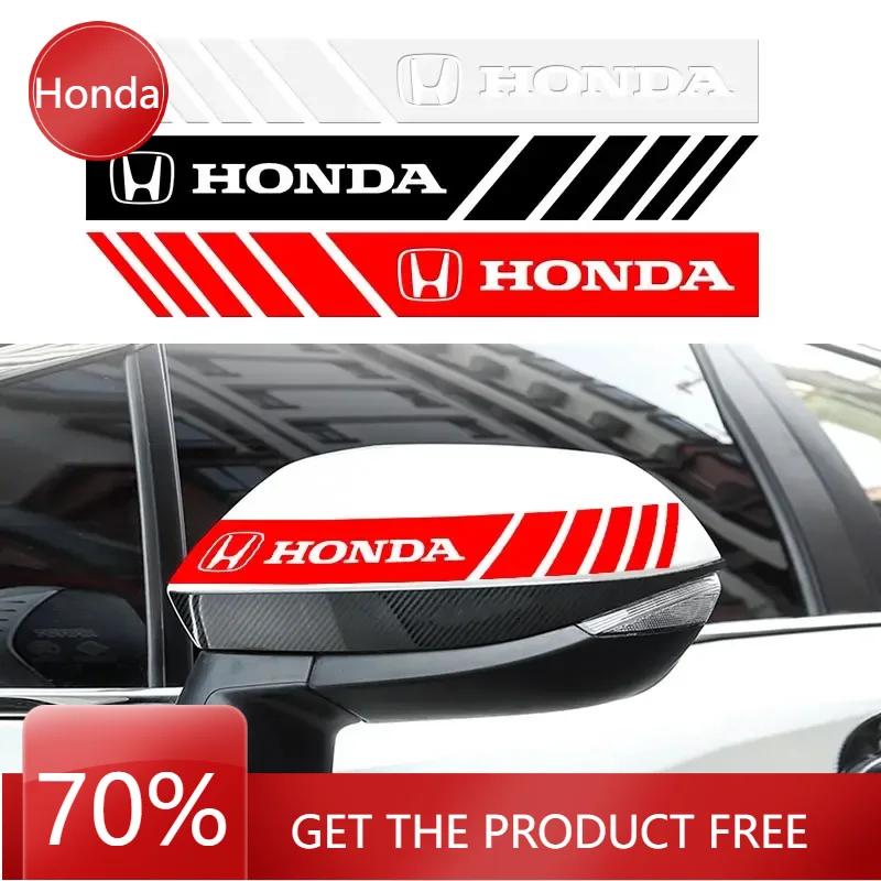 For Honda 2pcs Car PVC Stripe Racing Strips Rear View Mirror Stickers For Honda Civic Accord CRV HRV Fit Jazz City Odyssey Jade