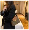 Korean version trendy fashion casual commuter women's shoulder bag European and American retro messenger bag color matching PU small square bag