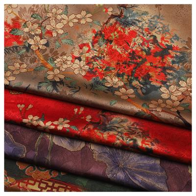 Tištěné šaty v umělém čínském stylu Oblečení Tkanina Tkanina Měkké hedvábí Cheongsam Gambiered Silk