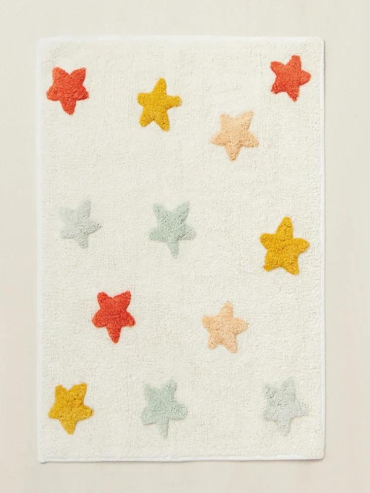 Simple Cute Living Room Bedroom Carpet Bedside Blanket Children's Room Furry Mat Drop-Resistant Game Crawling Entrance Door Mat
