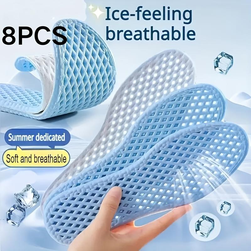 8-Pack Summer Ice Cooling Insoles – Breathable, Sweat-Wicking & Shock Absorbent for All-Day Comfort