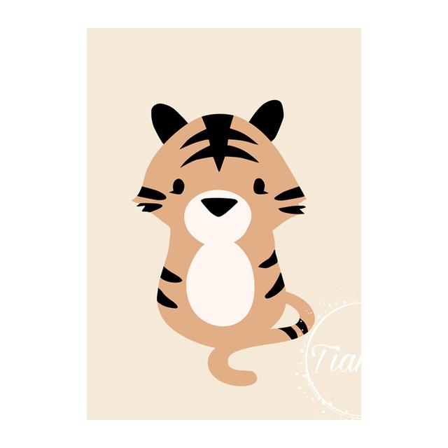 Tierdekorationsblätter, Bild, Wandkunst, Poster, Kinder-Leinwände, Zimmergemälde für Kinderzimmer, dekorative Drucke, Wandposter, ohne Rahmen