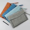 Document Bag A4 Envelope Folder Soft Faux Leather File Folder with Pen Insert And External Pocket Portable File Folder