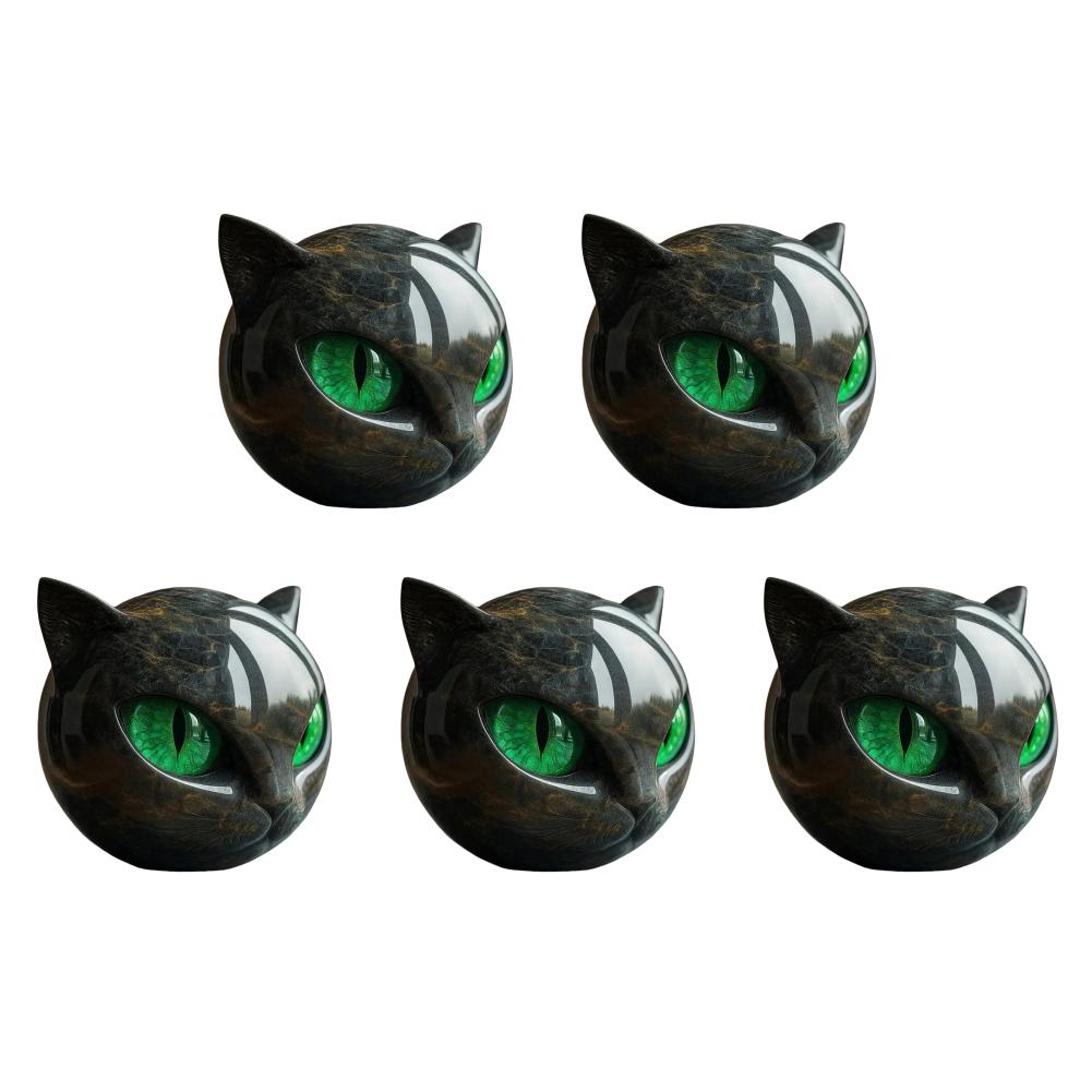 1/2/3PCS Black Cat Figurine Resin Luxury Black Cats Stone Sculpture Decorative Cat Head Ornament Home Office Desk Decor Gift
