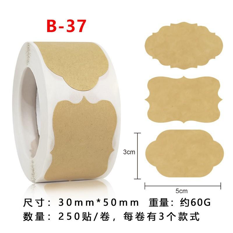 

250 шт./рулонов крафт-бумаги пустые декоративные этикетки наклейки ручная работа рождественские подарки бирки баночка для специй конверт для выпечки самоклеящаяся наклейка 3cm