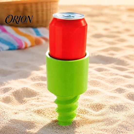 Ground Beverage Stake Beach Sand Cup Holder, Stable Spiral Screw-in Stake, 3D Drink Holder Print Portable Coaster for Lawn Picnic And Camping Garden