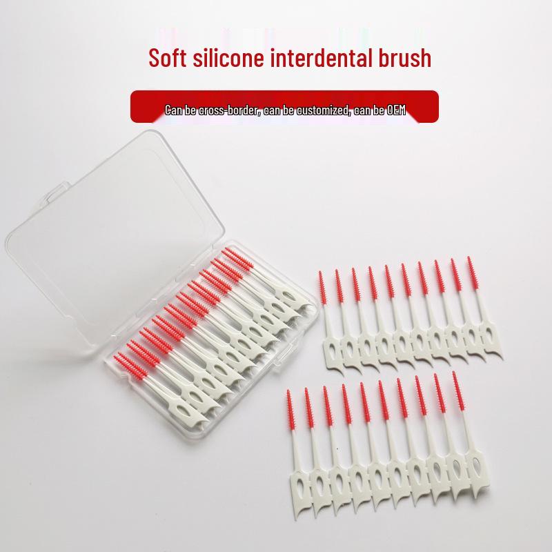 Brosse Interdentaire en Silicone Orthodontique - Brosse Douce pour le Nettoyage Buccal des Espaces Dentaires