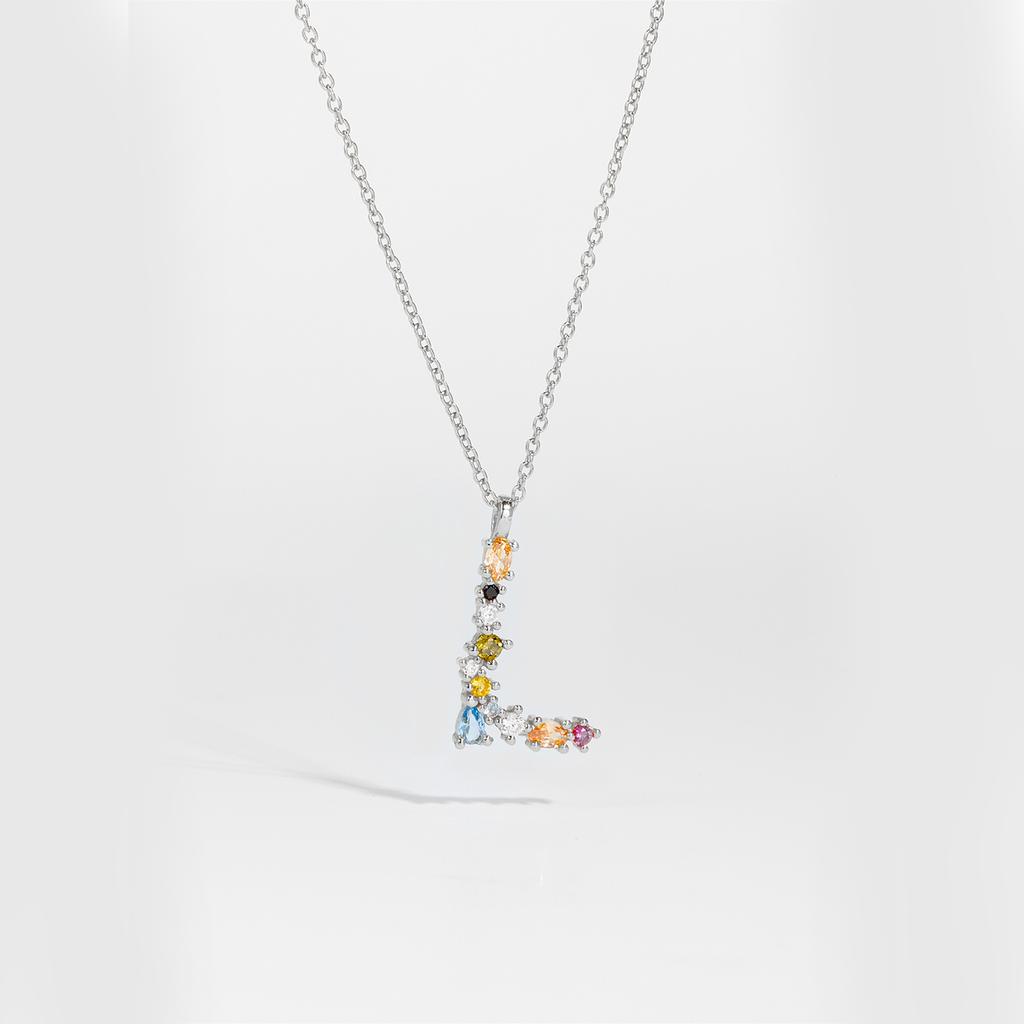 925 Sterling Silver Gold Letter M Pendant Initial F Alphabet Necklace Monogram Opals 2020 Women Accessories Jewelry