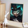 Disney Diamond Painting Dark Gothic Cheshire Cat  Alice in Wonderland Mosaic Craft Hobby DIY Gift Home Decoration Embroidery
